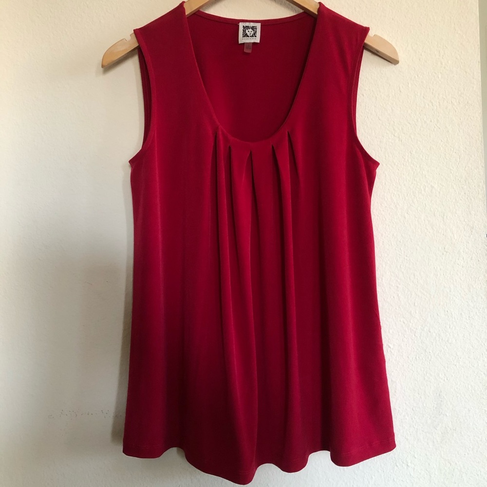 Anne Klein Red Sleeveless Blouse